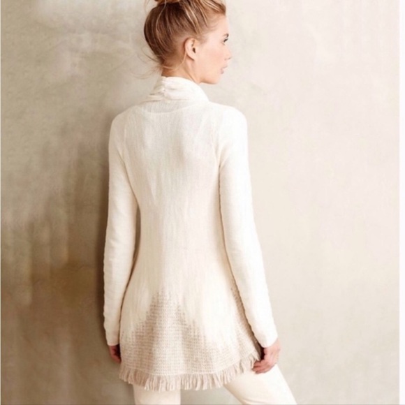 MOTH by Anthropologie Nevis Cream, open closure duster cardigan - Picture 15 of 16